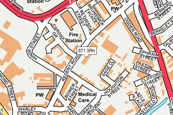 ST1 3RH map - OS OpenMap – Local (Ordnance Survey)