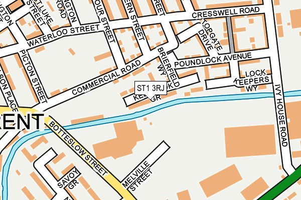 ST1 3RJ map - OS OpenMap – Local (Ordnance Survey)