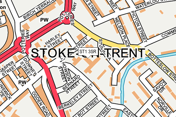 ST1 3SR map - OS OpenMap – Local (Ordnance Survey)