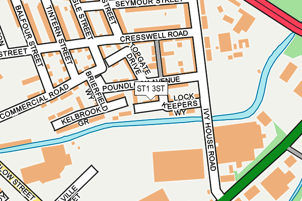 ST1 3ST map - OS OpenMap – Local (Ordnance Survey)