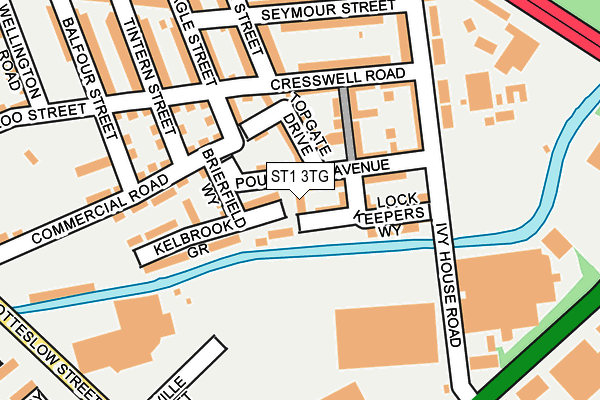 ST1 3TG map - OS OpenMap – Local (Ordnance Survey)