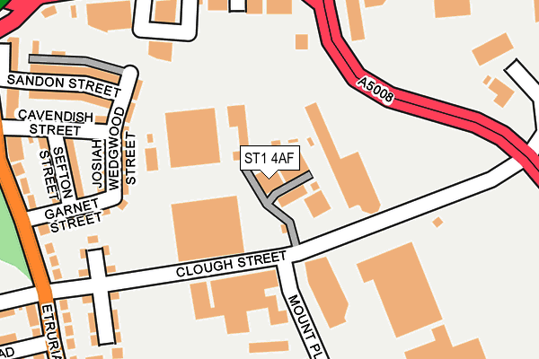 ST1 4AF map - OS OpenMap – Local (Ordnance Survey)