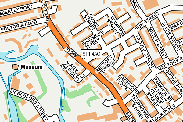 ST1 4AG map - OS OpenMap – Local (Ordnance Survey)