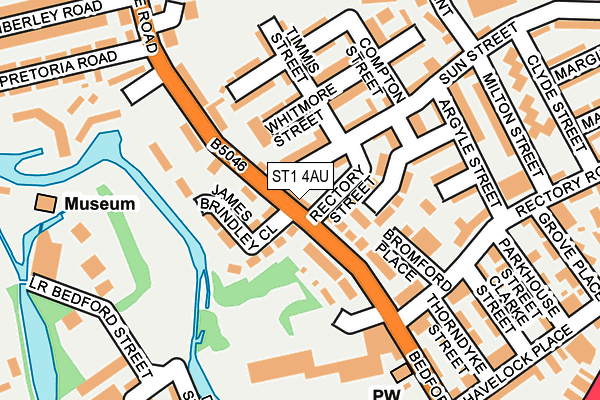 ST1 4AU map - OS OpenMap – Local (Ordnance Survey)