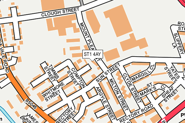 ST1 4AY map - OS OpenMap – Local (Ordnance Survey)