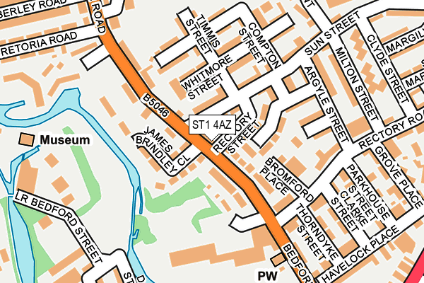 ST1 4AZ map - OS OpenMap – Local (Ordnance Survey)