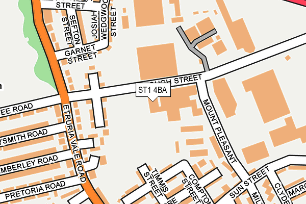 ST1 4BA map - OS OpenMap – Local (Ordnance Survey)