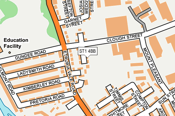 ST1 4BB map - OS OpenMap – Local (Ordnance Survey)