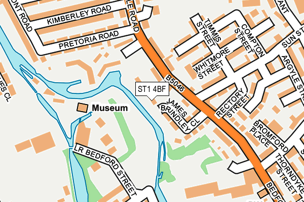 ST1 4BF map - OS OpenMap – Local (Ordnance Survey)