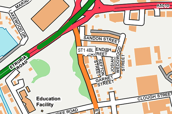 ST1 4BL map - OS OpenMap – Local (Ordnance Survey)