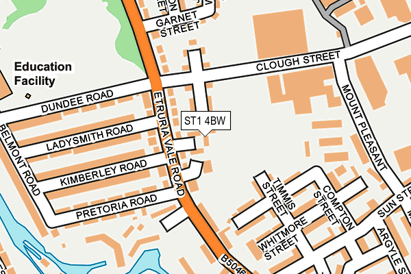 ST1 4BW map - OS OpenMap – Local (Ordnance Survey)