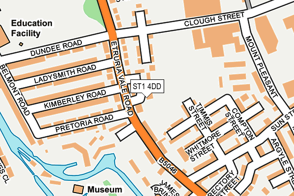 ST1 4DD map - OS OpenMap – Local (Ordnance Survey)