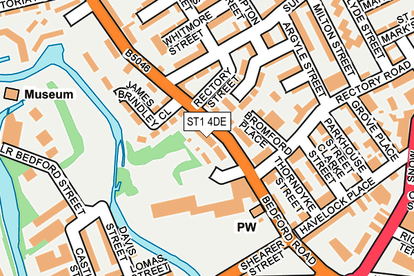 ST1 4DE map - OS OpenMap – Local (Ordnance Survey)
