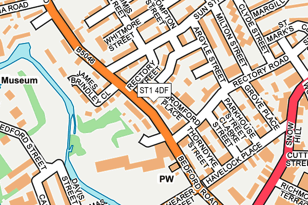 ST1 4DF map - OS OpenMap – Local (Ordnance Survey)