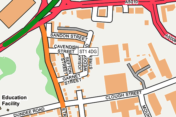 ST1 4DG map - OS OpenMap – Local (Ordnance Survey)