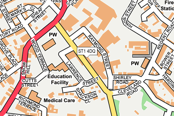 ST1 4DQ map - OS OpenMap – Local (Ordnance Survey)