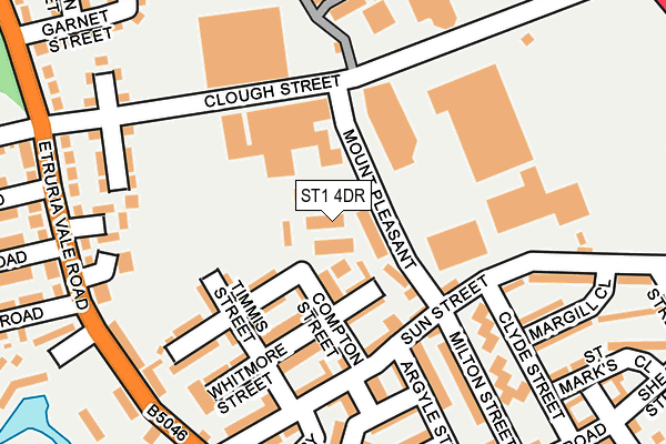 ST1 4DR map - OS OpenMap – Local (Ordnance Survey)