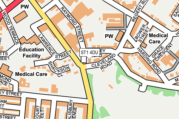 ST1 4DU map - OS OpenMap – Local (Ordnance Survey)