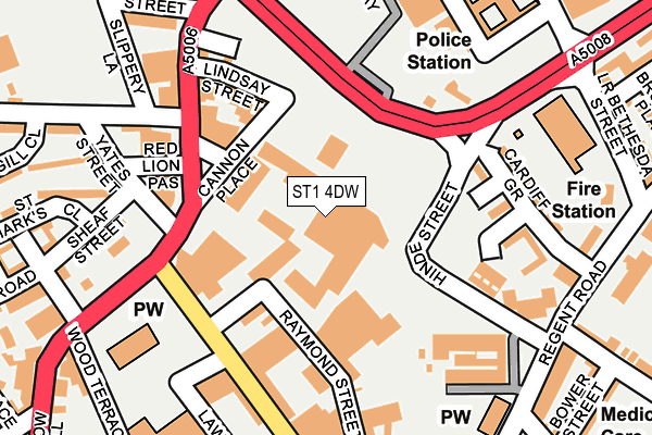 ST1 4DW map - OS OpenMap – Local (Ordnance Survey)
