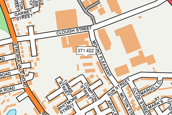 ST1 4DZ map - OS OpenMap – Local (Ordnance Survey)