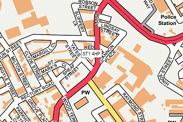 ST1 4HP map - OS OpenMap – Local (Ordnance Survey)