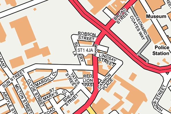 ST1 4JA map - OS OpenMap – Local (Ordnance Survey)
