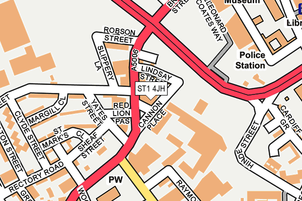ST1 4JH map - OS OpenMap – Local (Ordnance Survey)