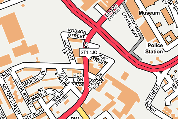 ST1 4JQ map - OS OpenMap – Local (Ordnance Survey)