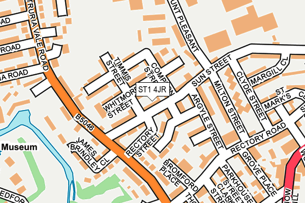 ST1 4JR map - OS OpenMap – Local (Ordnance Survey)