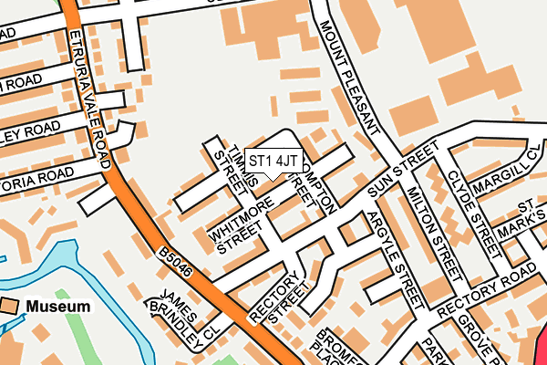 ST1 4JT map - OS OpenMap – Local (Ordnance Survey)