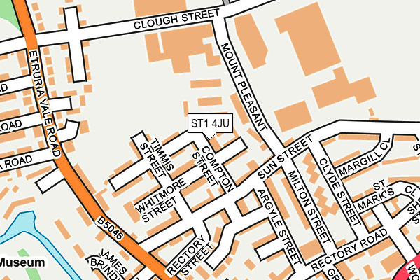 ST1 4JU map - OS OpenMap – Local (Ordnance Survey)