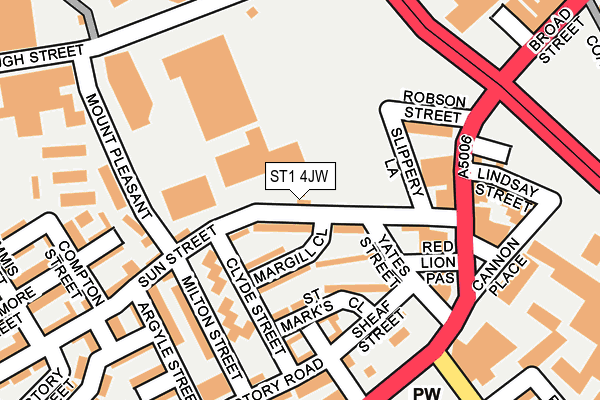 ST1 4JW map - OS OpenMap – Local (Ordnance Survey)