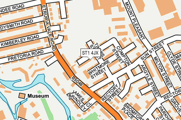 ST1 4JX map - OS OpenMap – Local (Ordnance Survey)