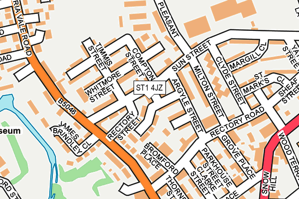 ST1 4JZ map - OS OpenMap – Local (Ordnance Survey)