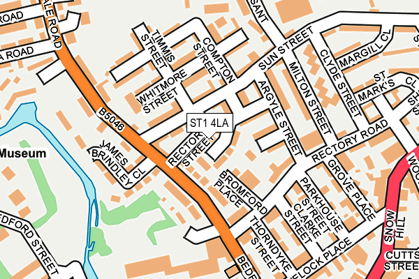 ST1 4LA map - OS OpenMap – Local (Ordnance Survey)