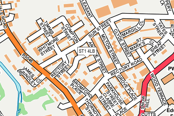 ST1 4LB map - OS OpenMap – Local (Ordnance Survey)