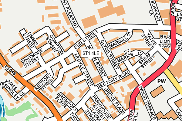 ST1 4LE map - OS OpenMap – Local (Ordnance Survey)
