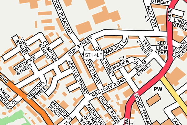 ST1 4LF map - OS OpenMap – Local (Ordnance Survey)