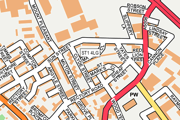 ST1 4LG map - OS OpenMap – Local (Ordnance Survey)