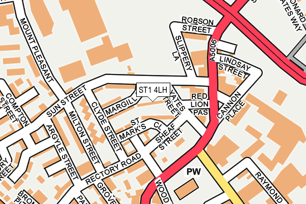 ST1 4LH map - OS OpenMap – Local (Ordnance Survey)