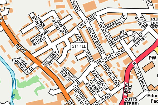 ST1 4LL map - OS OpenMap – Local (Ordnance Survey)