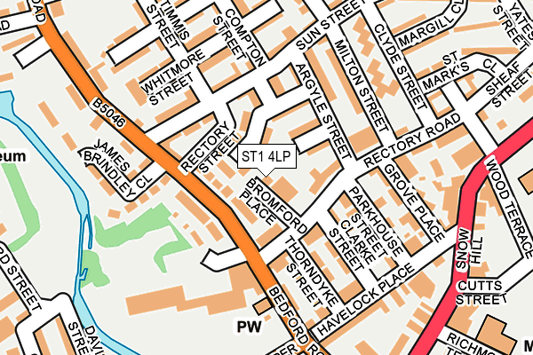 ST1 4LP map - OS OpenMap – Local (Ordnance Survey)