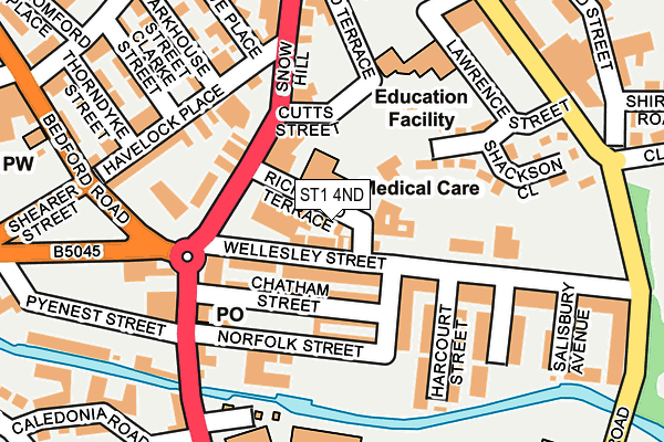 Map of CAULDON CERAMICS LIMITED at local scale
