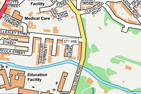 ST1 4NE map - OS OpenMap – Local (Ordnance Survey)