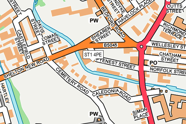 ST1 4PE map - OS OpenMap – Local (Ordnance Survey)