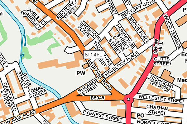 ST1 4PL map - OS OpenMap – Local (Ordnance Survey)