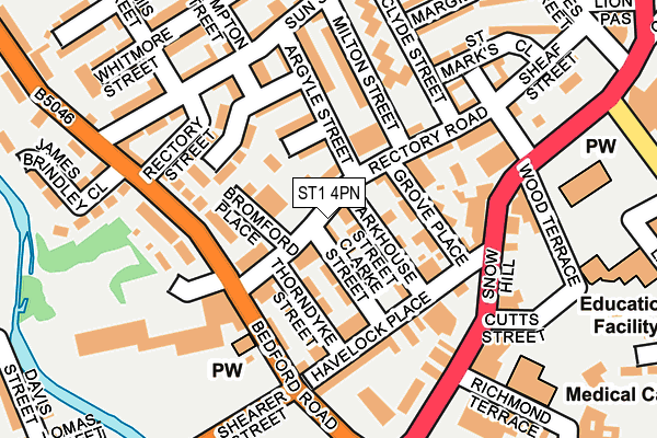 ST1 4PN map - OS OpenMap – Local (Ordnance Survey)