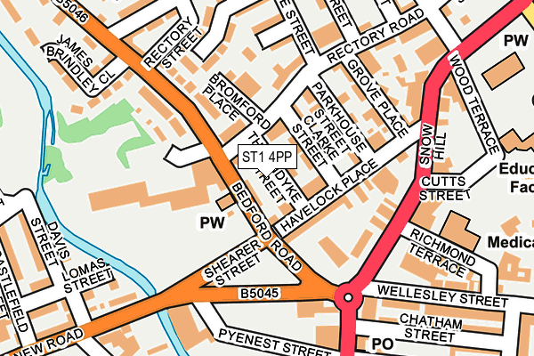 ST1 4PP map - OS OpenMap – Local (Ordnance Survey)