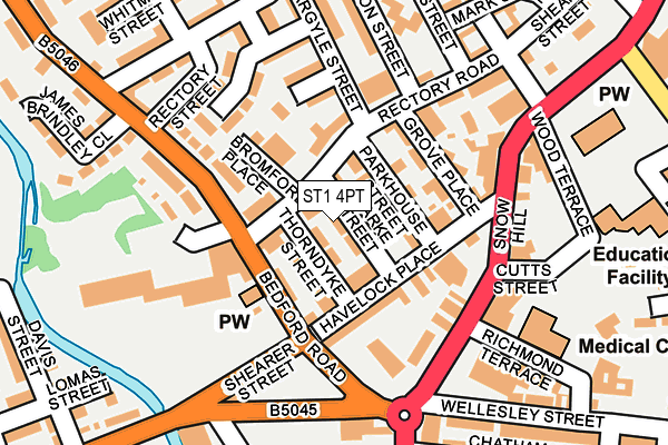ST1 4PT map - OS OpenMap – Local (Ordnance Survey)