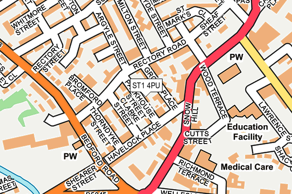 ST1 4PU map - OS OpenMap – Local (Ordnance Survey)